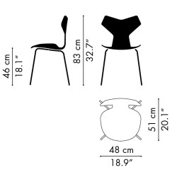 Grand Prix Chair with metal legs - Fritz Hansen