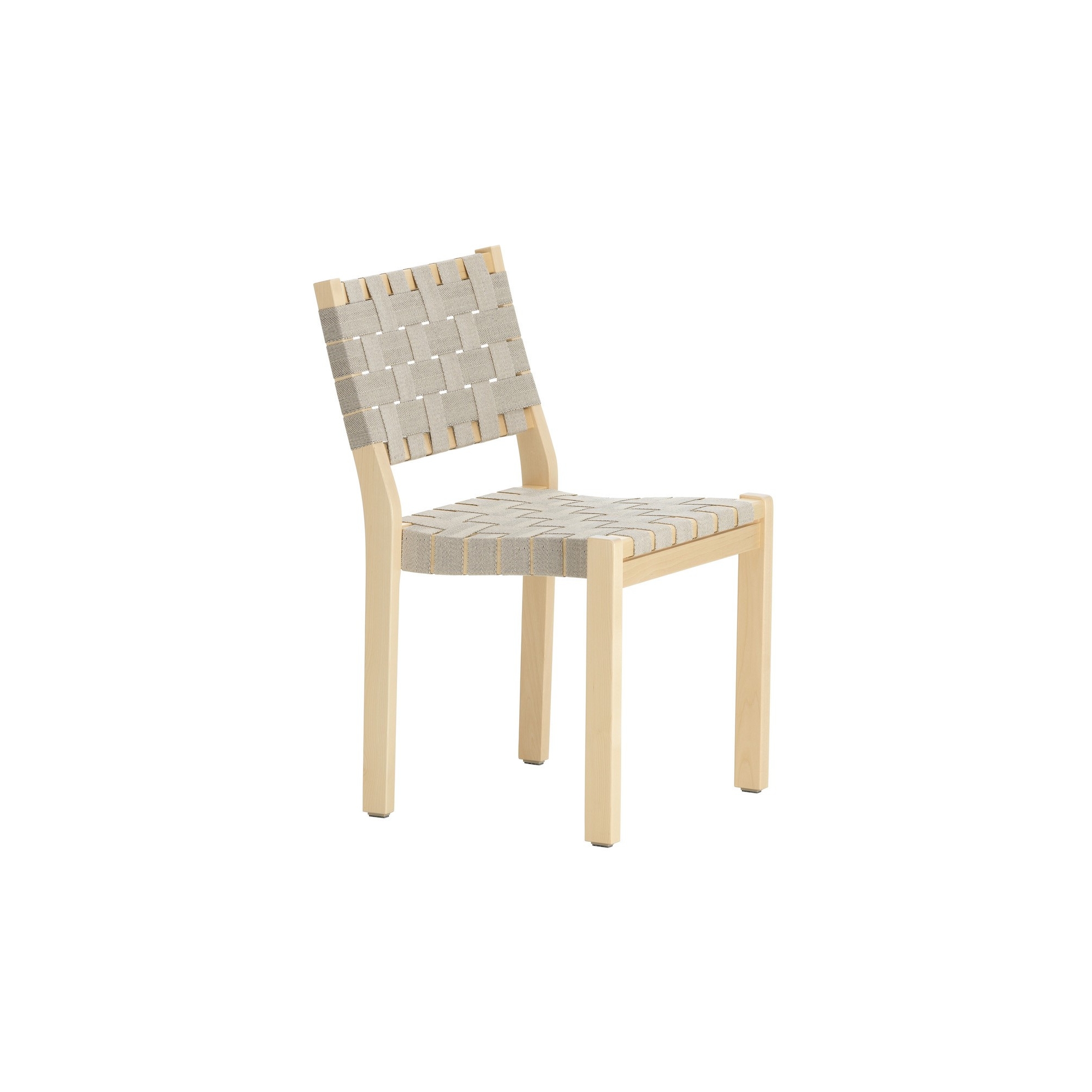 bouleau naturel + tressage naturel/noir - chaise 611 - Artek