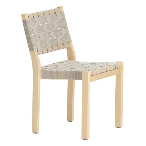 natural birch + natural/black webbing - Chair 611 - Artek