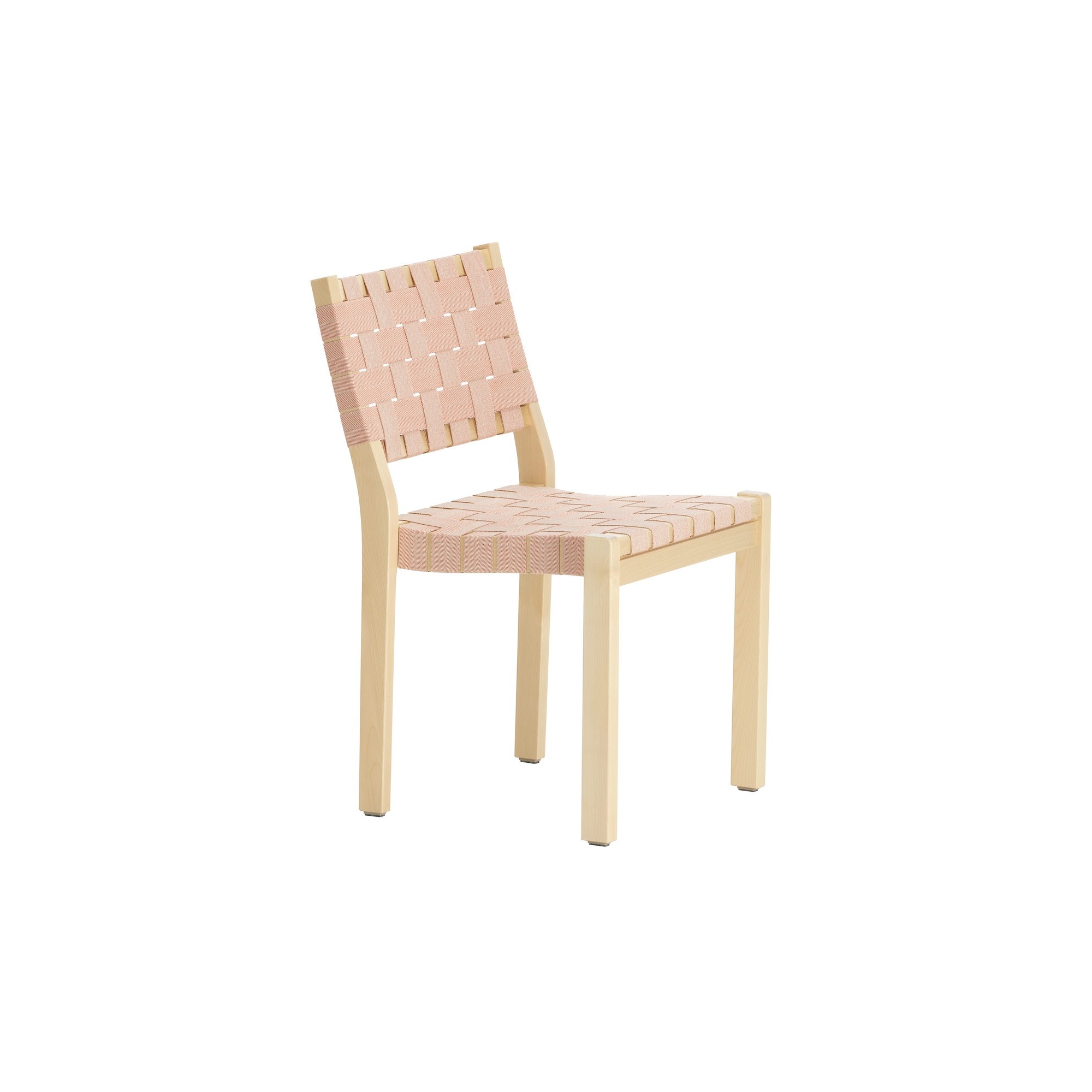 bouleau naturel + tressage naturel/rouge - chaise 611 - Artek