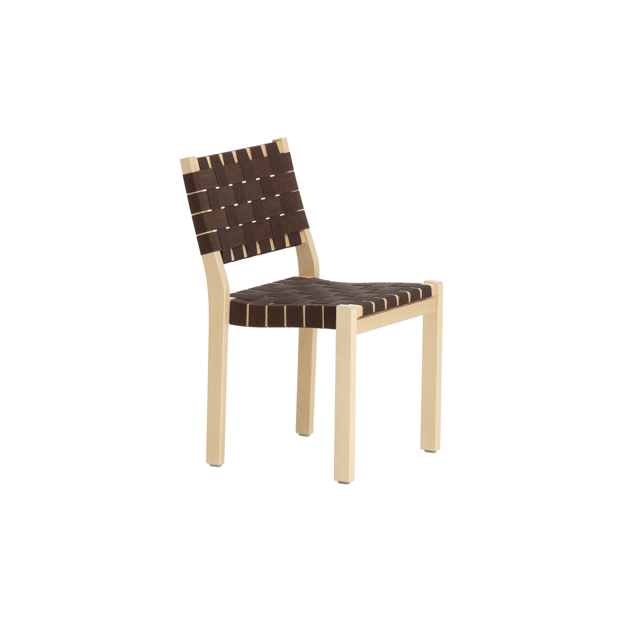 bouleau naturel + tressage noir/marron - chaise 611 - Artek