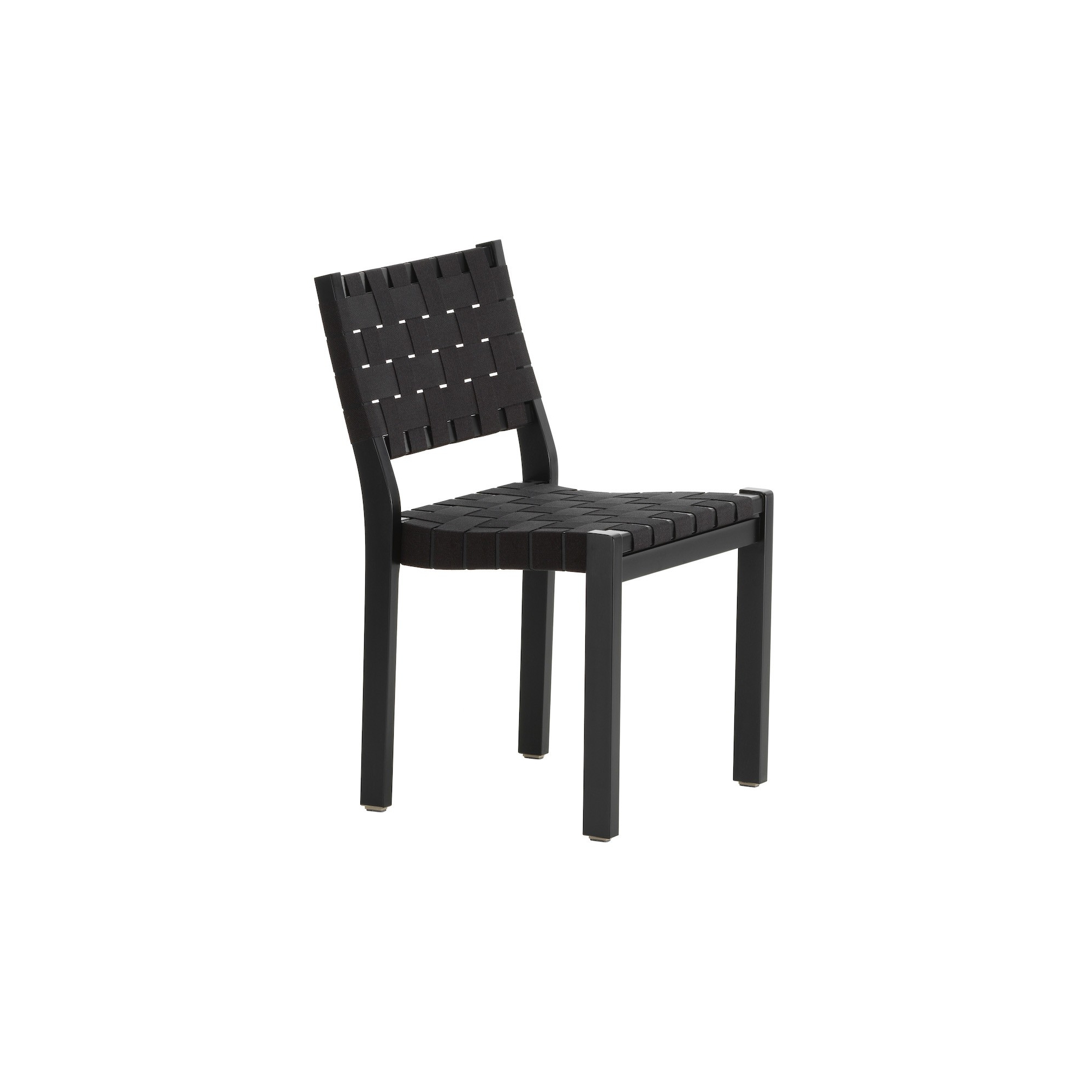 bouleau noir + tressage noir - chaise 611 - Artek