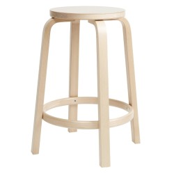 H65cm - natural lacquered birch - 64 bar stool - Artek