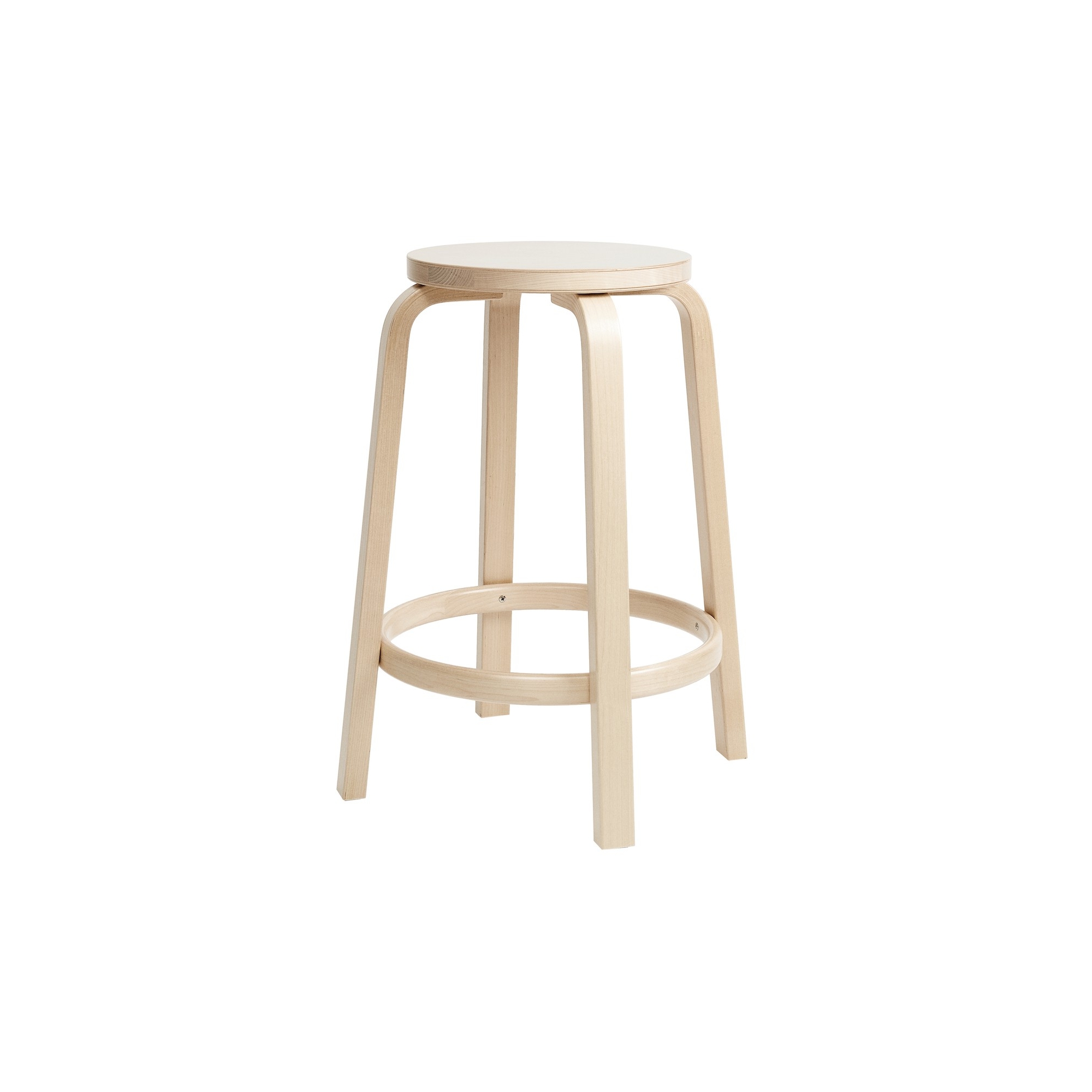 H65cm - natural lacquered birch - 64 bar stool - Artek