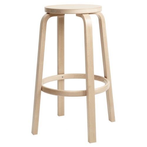 H75cm - natural lacquered birch - 64 bar stool - Artek