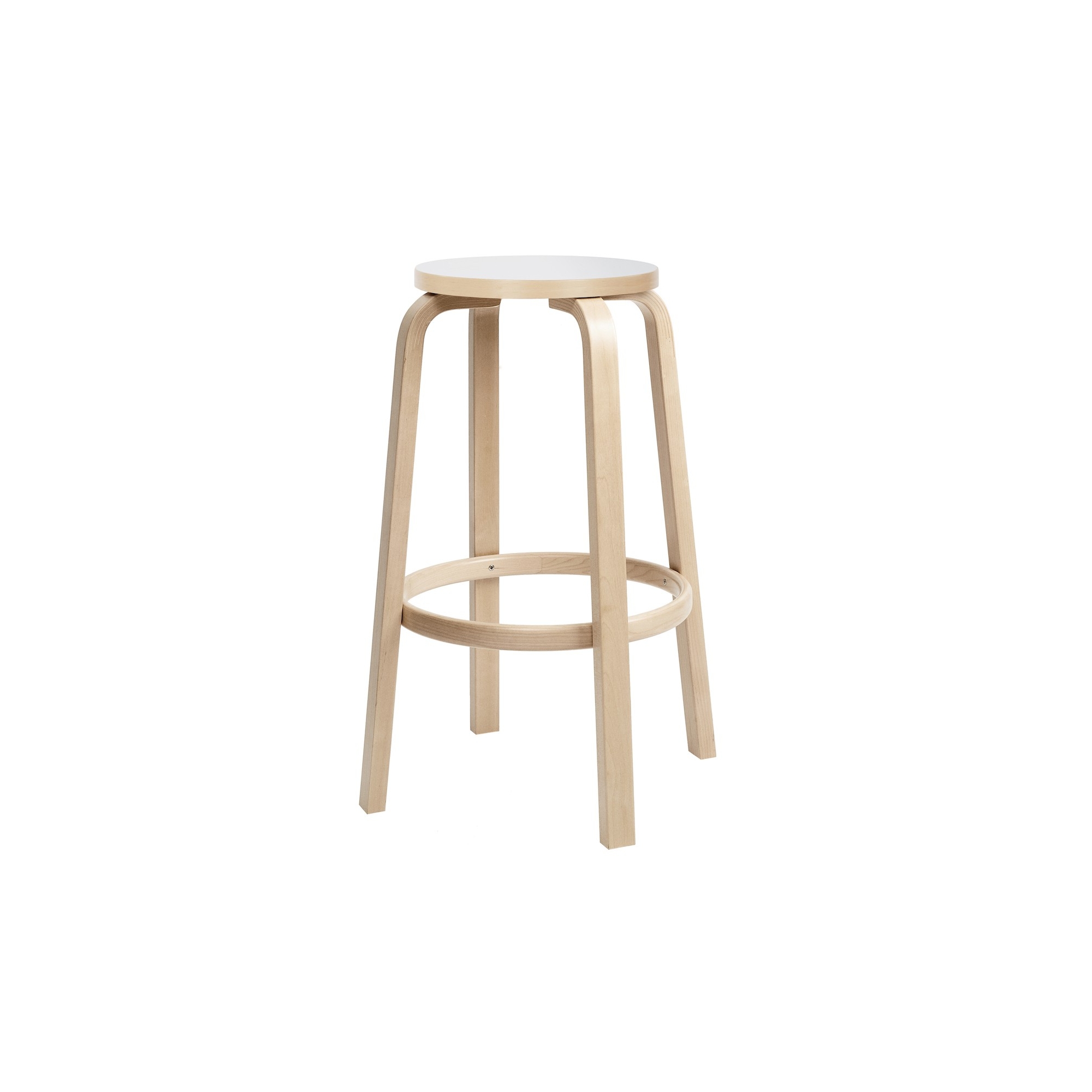 H75cm - bouleau + HPL Blanc - tabouret 64 - Artek