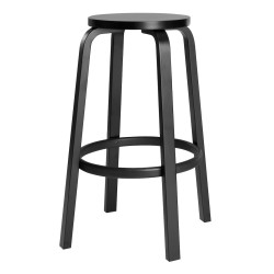 H75cm - black lacquered birch - 64 bar stool - Artek