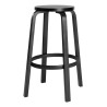 H75cm - black lacquered birch - 64 bar stool - Artek