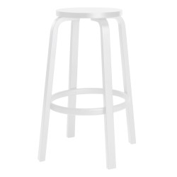 H75cm - bouleau peint en blanc - tabouret 64 - Artek