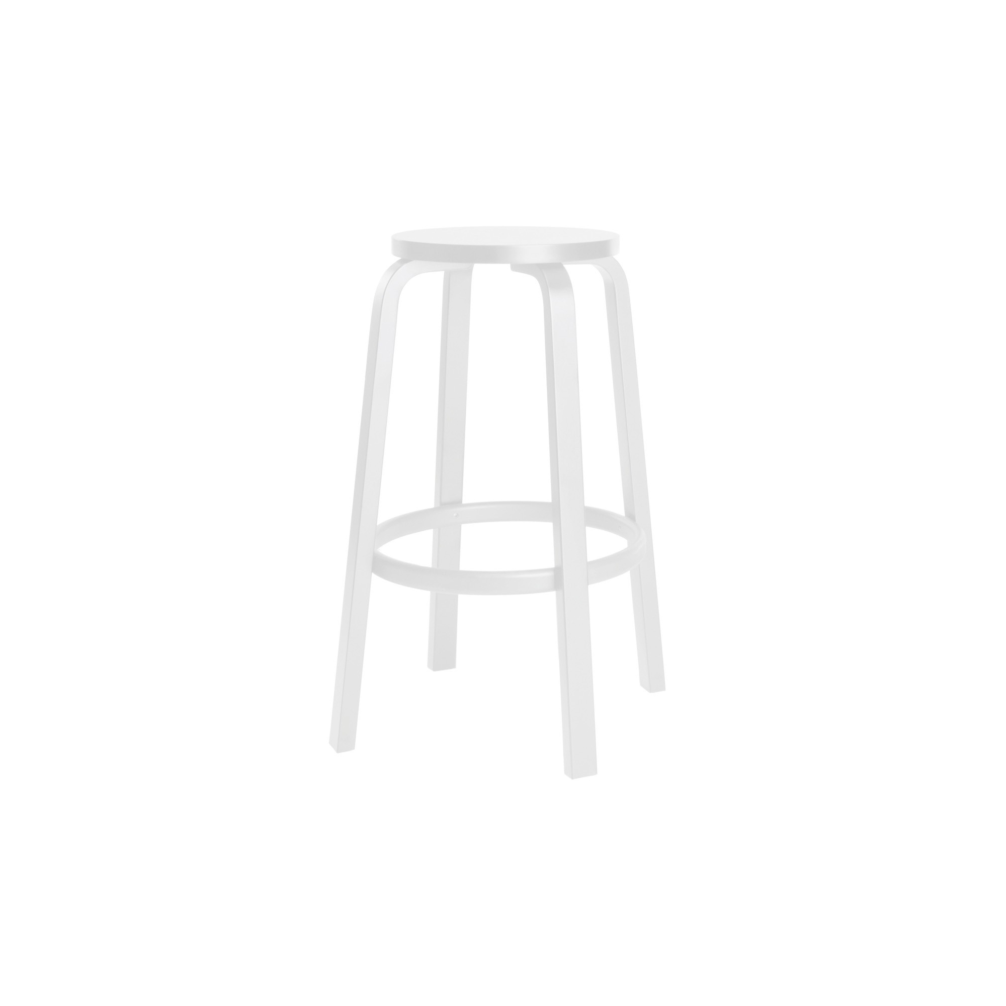 H75cm - white lacquered birch - 64 bar stool - Artek