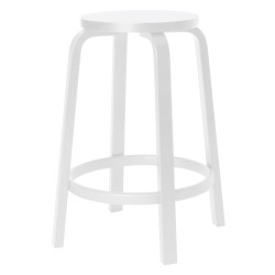 H65cm - white lacquered birch - 64 bar stool - Artek