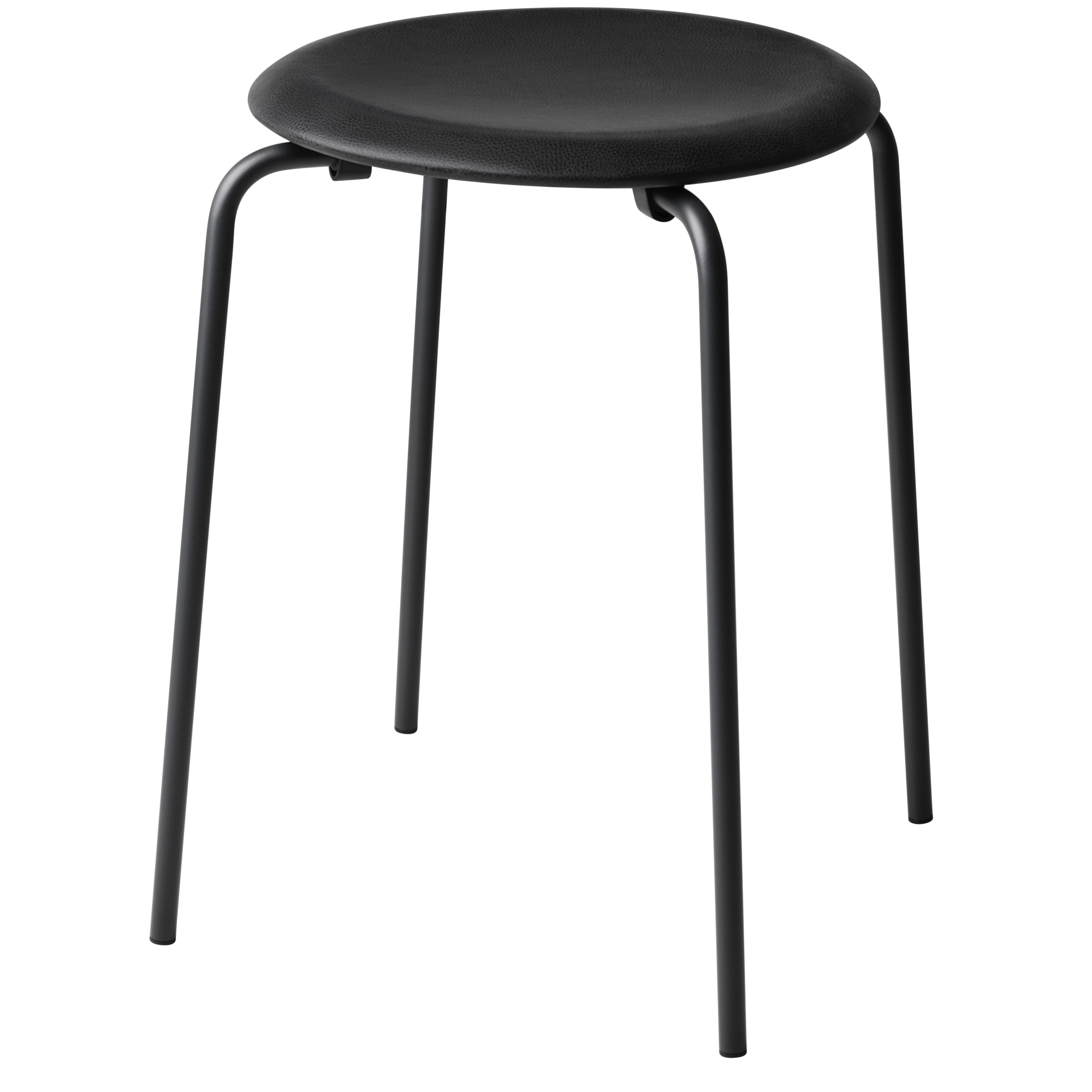 Tabouret Dot – cuir Intense noir / noir mat - Fritz Hansen