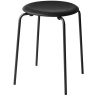 Dot stool – black Intense leather / matt black - Fritz Hansen