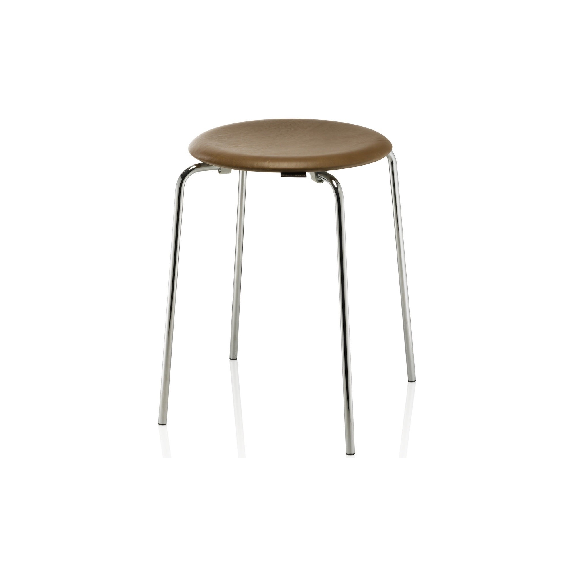 Dot stool – Walnut Wild leather / chrome - Fritz Hansen