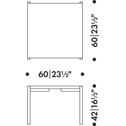 60x60cm - table basse Kiki - Artek