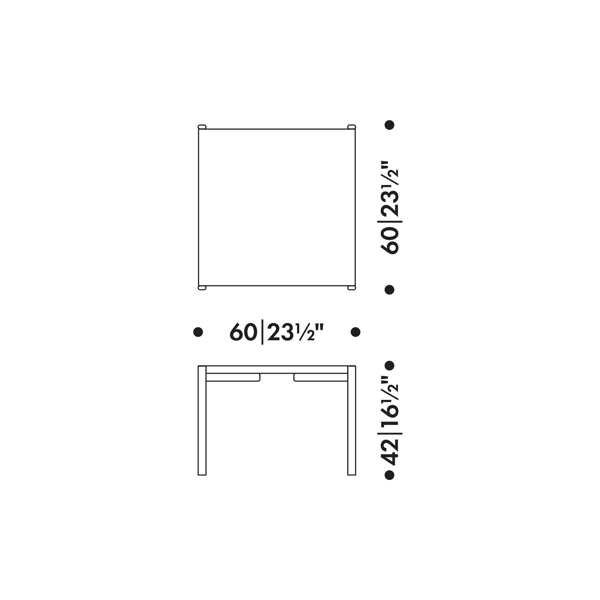 60x60cm - table basse Kiki - Artek