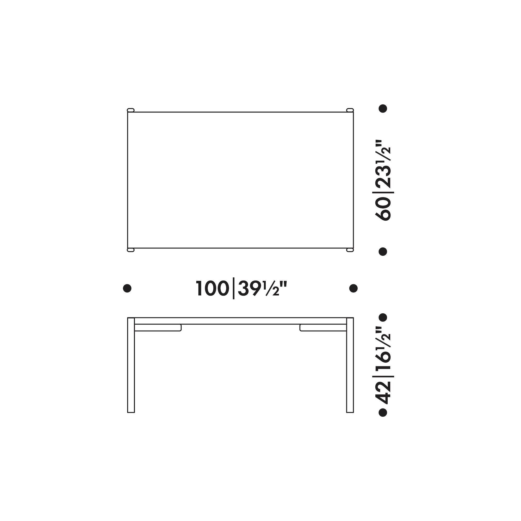 100x60cm - table basse Kiki - Artek