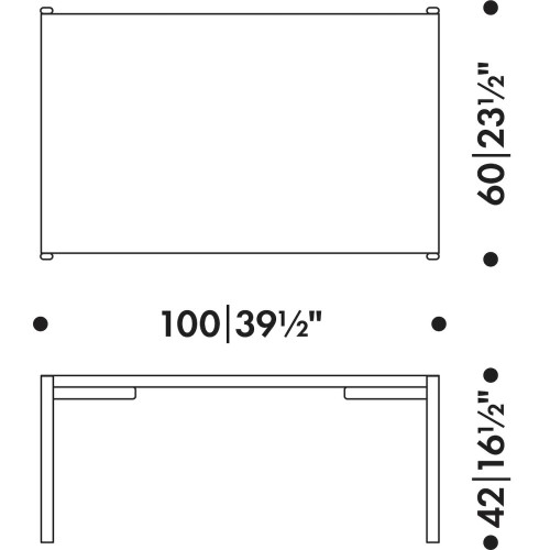 100x60cm - table basse Kiki - Artek