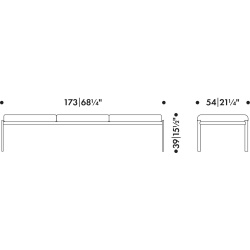 Kiki bench 3-seater - Artek