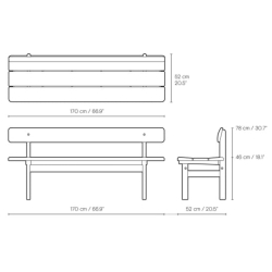 Banc Asserbo avec dossier - Carl Hansen & Søn