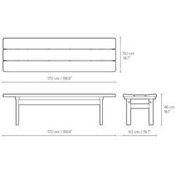 Banc Asserbo sans dossier - Carl Hansen & Søn