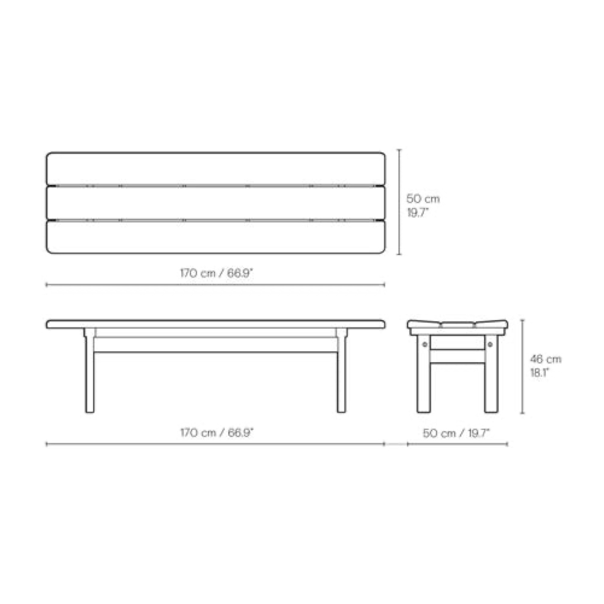 Asserbo Bench without back rest - Carl Hansen & Søn