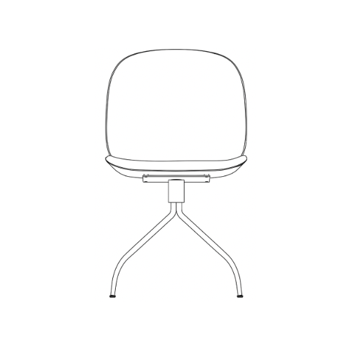 Beetle meeting chair swivel base - plastic shell + seat upholstered - Gubi