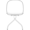 Beetle meeting chair swivel base - plastic shell + seat upholstered - Gubi