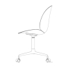 Beetle meeting chair 4-stars - plastic shell + front upholstered – with castors - Gubi