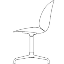 Beetle meeting chair 4-stars - plastic shell + seat upholstered - Gubi