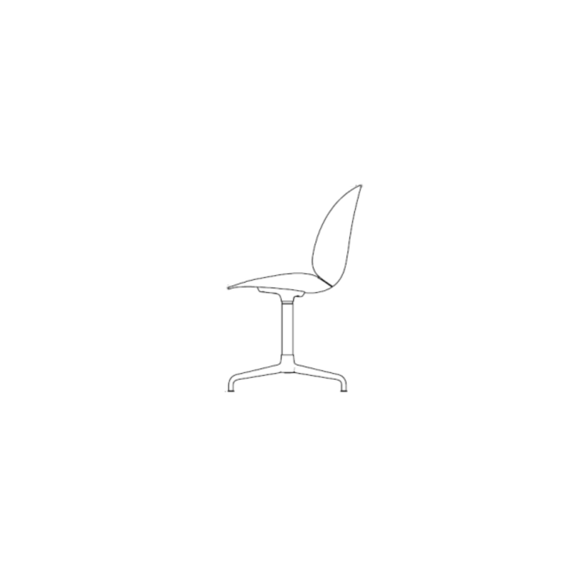 Beetle meeting chair 4-stars - plastic shell + seat upholstered - Gubi