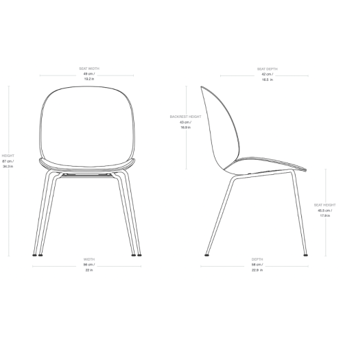 Plastic Beetle chair – seat upholstered - Gubi