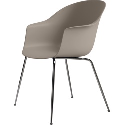 new beige shell + black chrome legs – conic base – Bat dining chair - Gubi