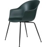 dark green shell + black matt legs – conic base – Bat dining chair - Gubi