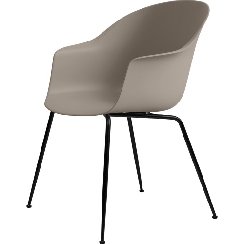 new beige shell + black matt legs – conic base – Bat dining chair - Gubi