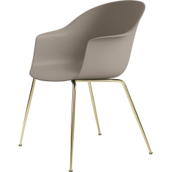 new beige shell + brass legs – conic base – Bat dining chair - Gubi