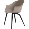 new beige shell + black stained beech legs – wood base – Bat dining chair - Gubi