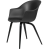 black shell + black stained beech legs – wood base – Bat dining chair - Gubi