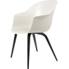 alabaster white shell + black stained beech legs – wood base – Bat dining chair - Gubi