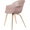 sweet pink shell + Oak Lacquered legs – wood base – Bat dining chair - Gubi