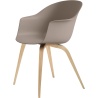 new beige shell + Oak Lacquered legs – wood base – Bat dining chair - Gubi