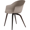 new beige shell + Smoked oak legs – wood base – Bat dining chair - Gubi