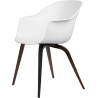 alabaster white shell + Smoked oak legs – wood base – Bat dining chair - Gubi