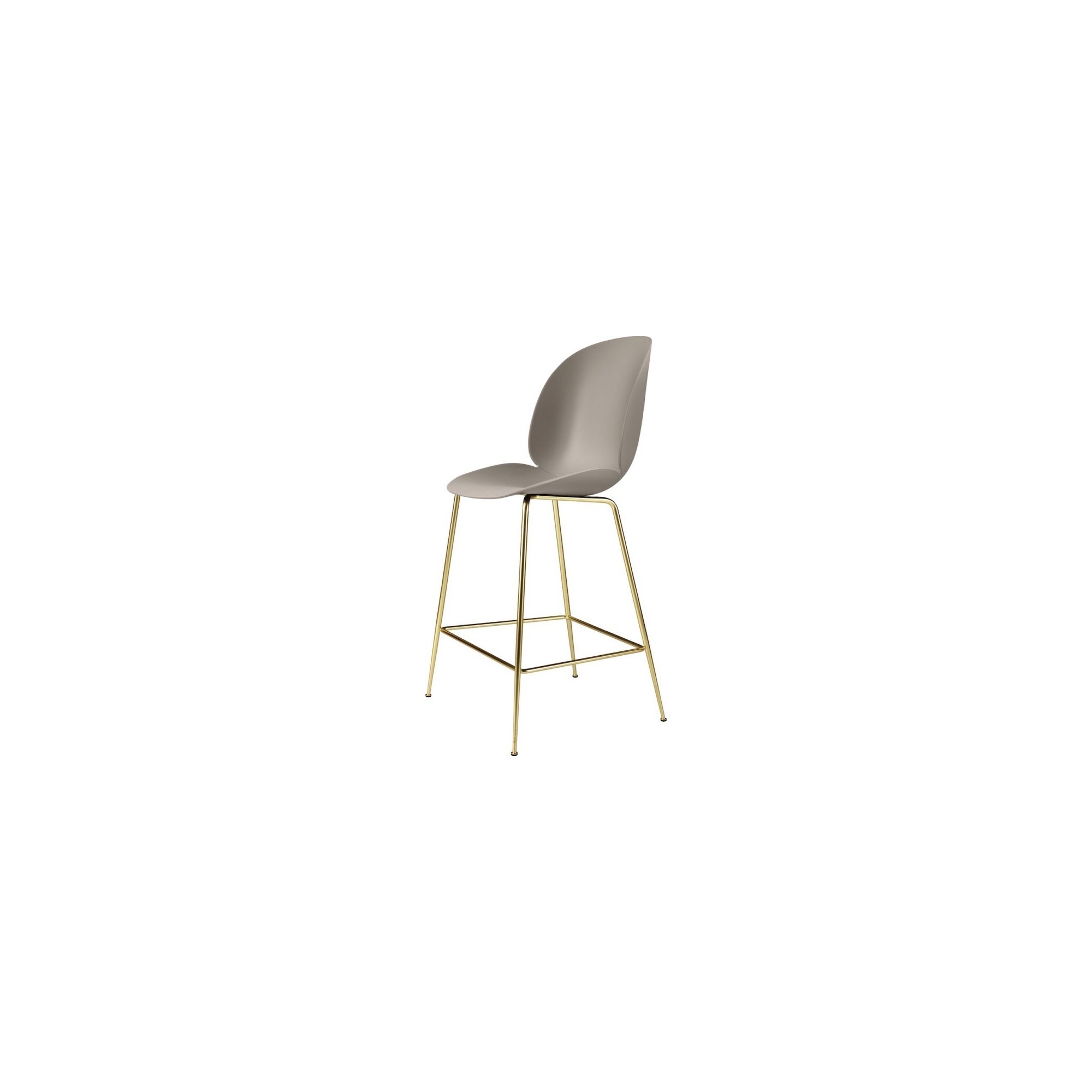 New beige shell – brass legs – Beetle bar/counter chair - Gubi