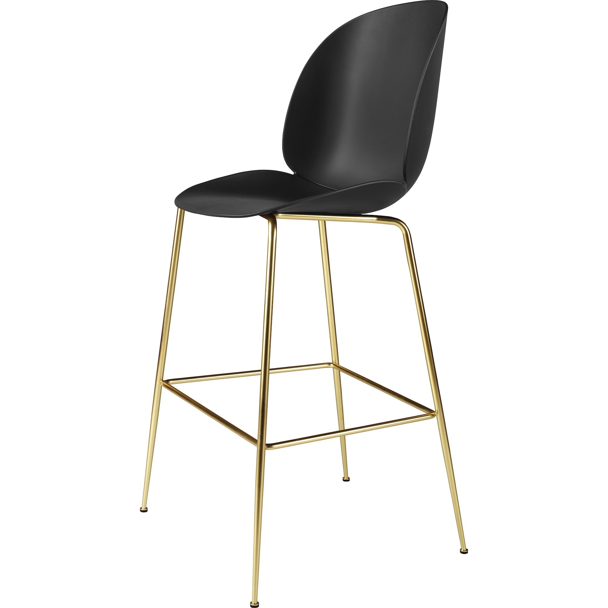 Black shell – brass legs – Beetle bar/counter chair - Gubi