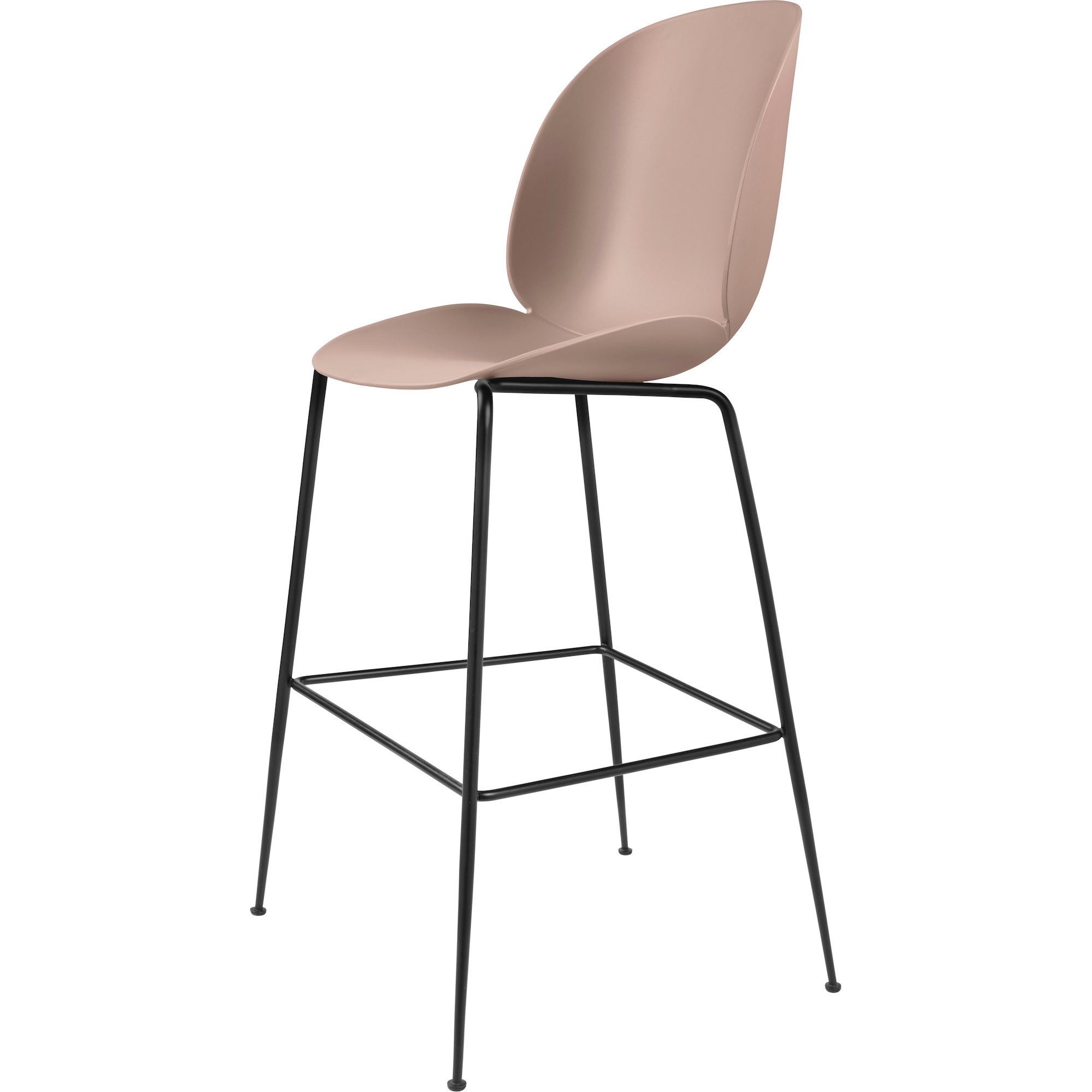 sweet pink shell – black matt legs – Beetle bar/counter chair - Gubi