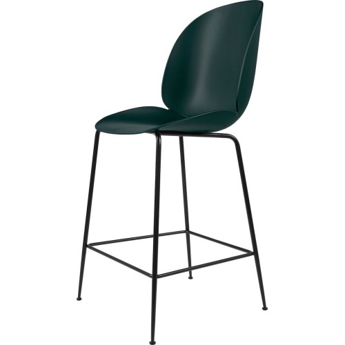 dark green shell – black matt legs – Beetle bar/counter chair - Gubi