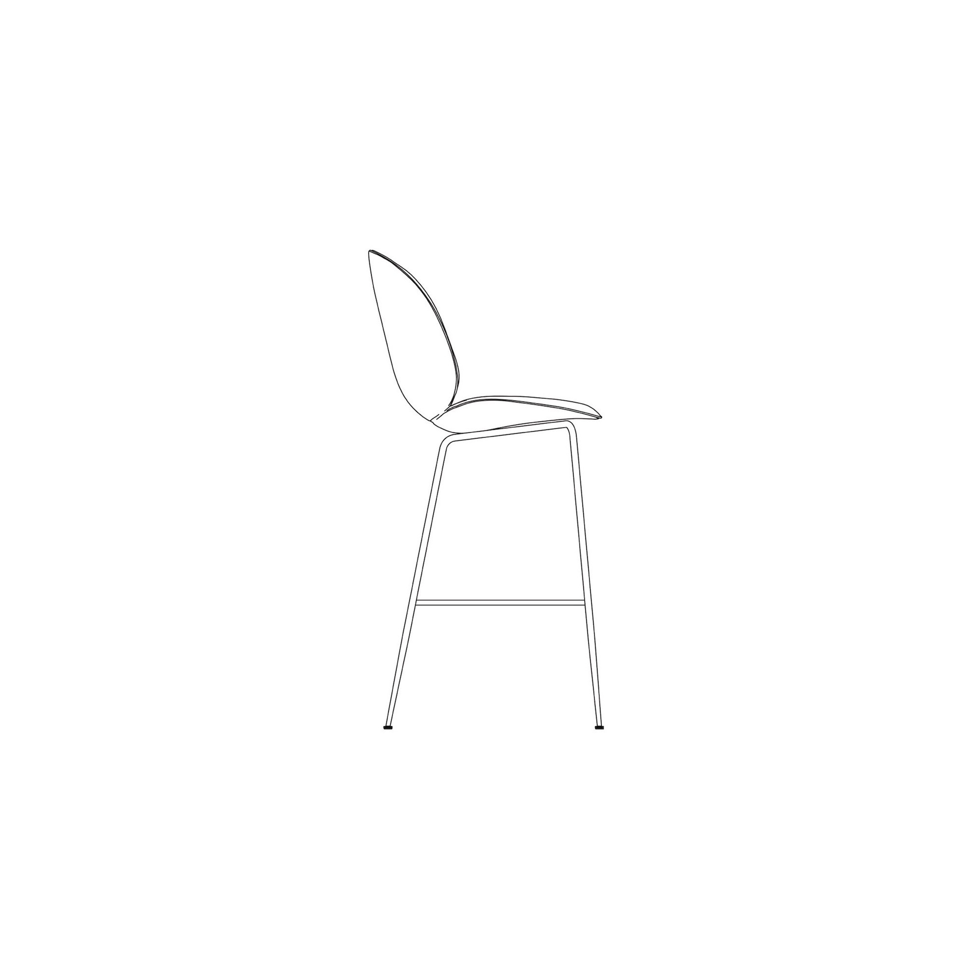 plastic shell + seat upholstered – Beetle bar chair - Gubi