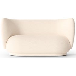 Ferm Living – Canapé 2 places Rico, Bouclé Laine Off-White