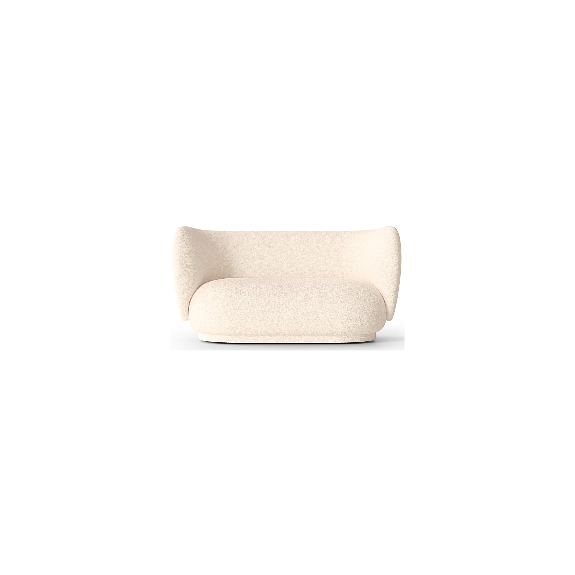 Ferm Living – Canapé 2 places Rico, Bouclé Laine Off-White